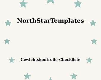 Lista de verificación de control de peso Plantilla premium imprimible y editable DE EN ES
