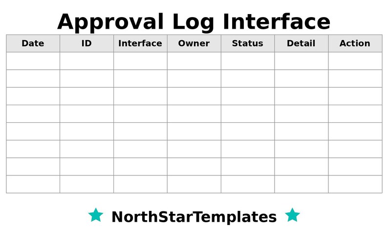 Approval Log-interface Premium Printable and Editable Template DE EN ES ...