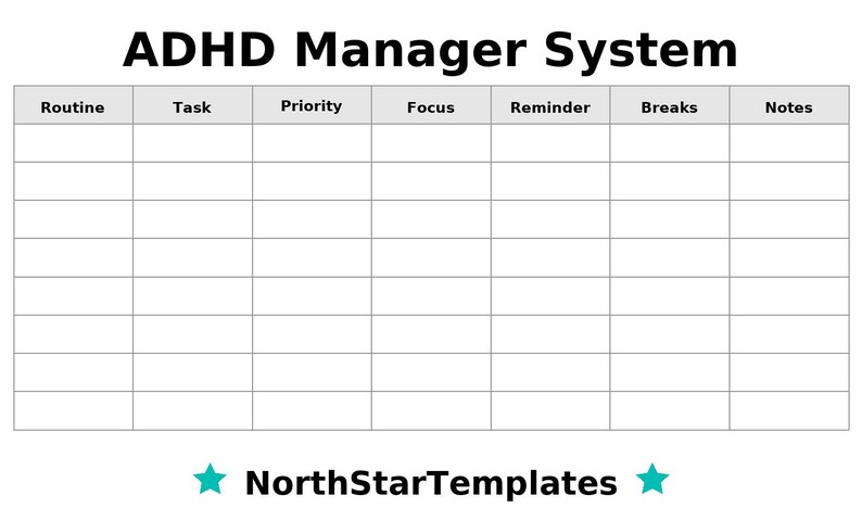 Adhd Manager System Premium Printable and Editable Template DE EN ES - Etsy
