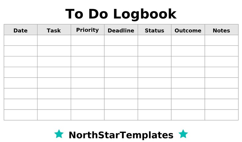 To-do Logbook Premium Printable and Editable Template DE EN ES - Etsy
