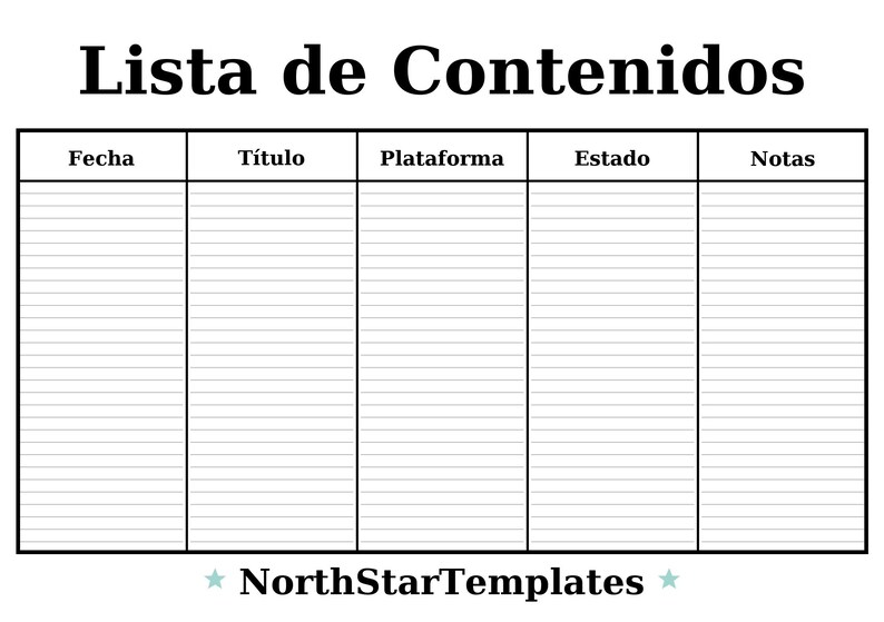 Check List Content Content Checklist — Premium Printable & Editable Template DE EN ES - Etsy