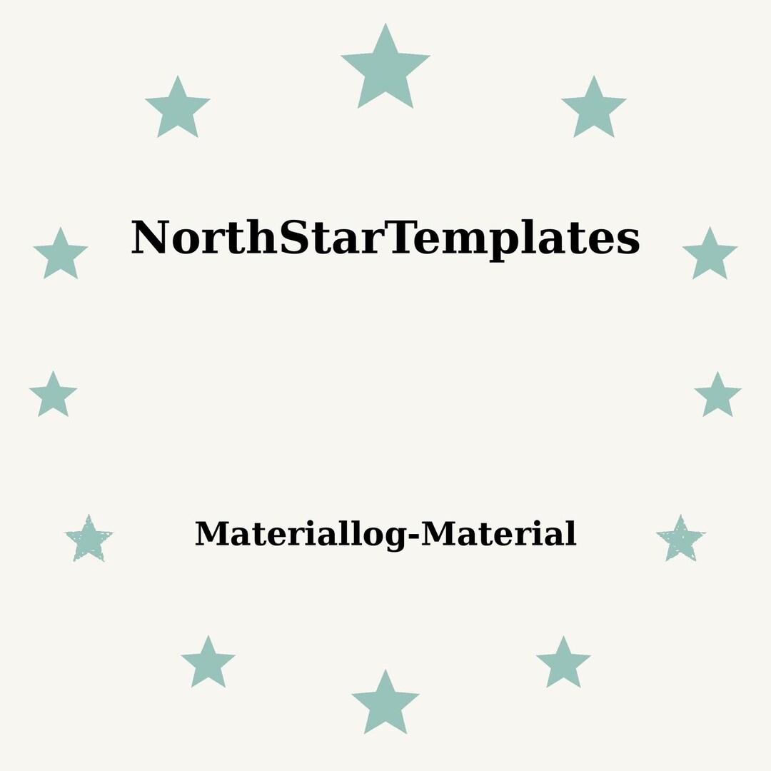Supplies Material Log Premium Printable and Editable Template DE EN ES ...