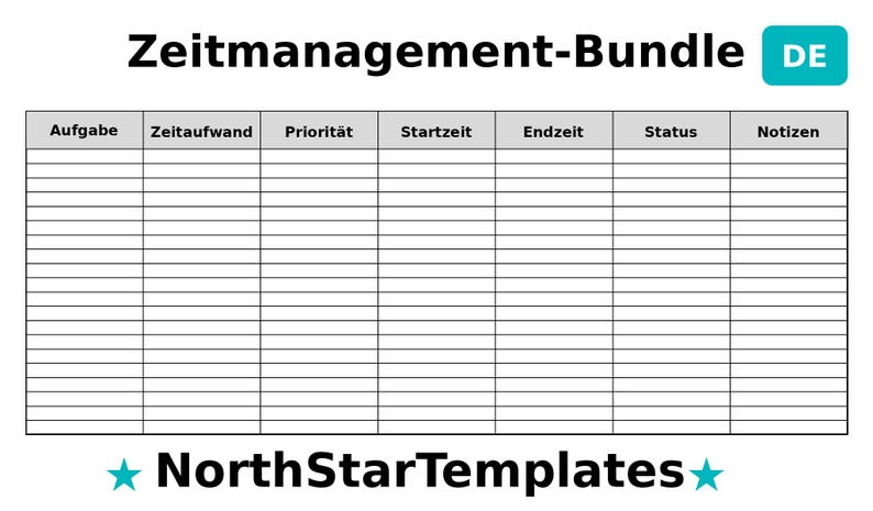 Time Management Bundle Premium Printable and Editable Template DE EN ES ...
