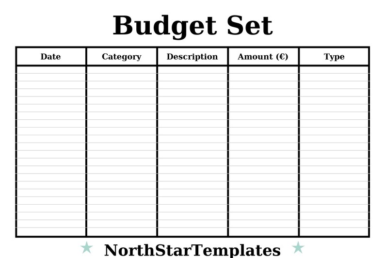 Budget Set — Premium Printable & Editable Template DE EN ES - Etsy