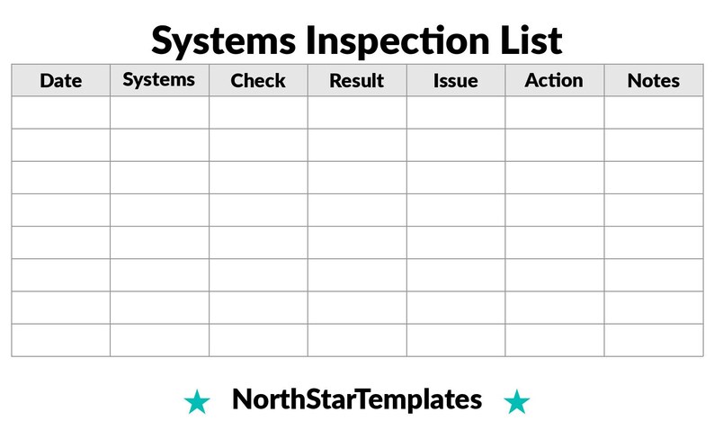 Systems Checklist Premium Printable and Editable Template DE EN ES - Etsy