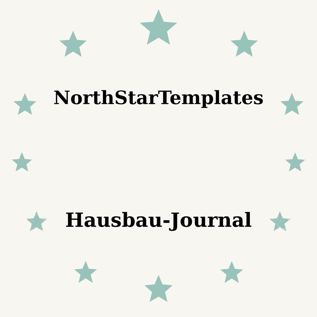 House Building Journal Premium Printable and Editable Template DE EN ES ...