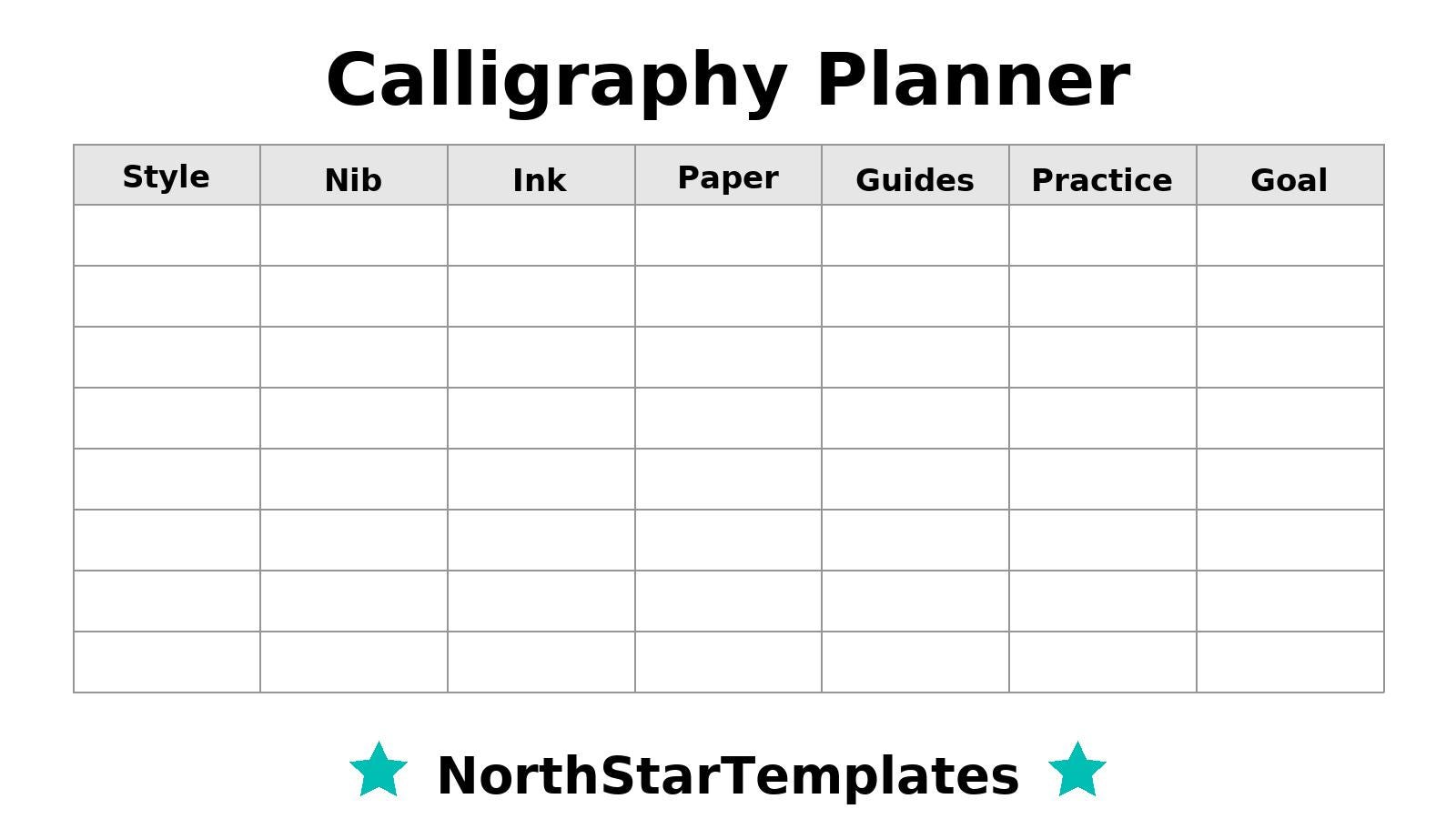 Calligraphy Planner Premium Printable and Editable Template DE EN ES - Etsy