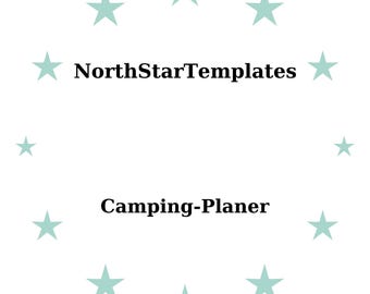 Campingplanerare | Checklistor för familjecamping, menyplan och att-göra-uppgifter | Utskrivbar + redigerbar (DE/EN/ES)