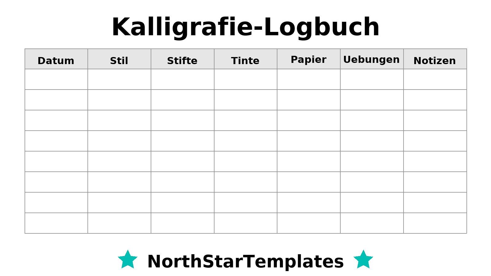 Calligraphy Logbook Premium Printable and Editable Template DE EN ES - Etsy