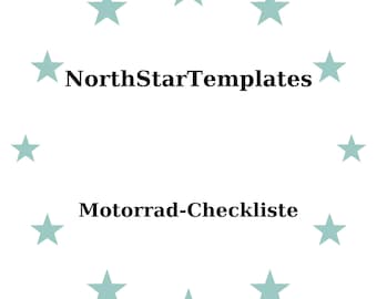 Motorcycle Checklist Premium Printable and Editable Template DE EN ES