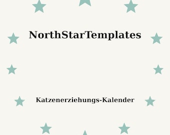 Cat Training Calendar Premium Printable and Editable Template DE EN ES