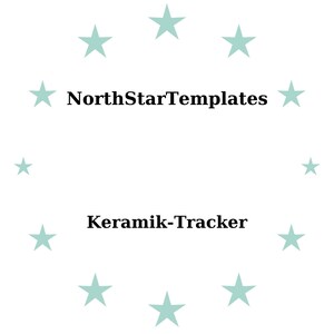 May include: White background with a ring of light teal stars. The text "NorthStarTemplates" is centered at the top, and "Keramik-Tracker" is centered at the bottom in black font.