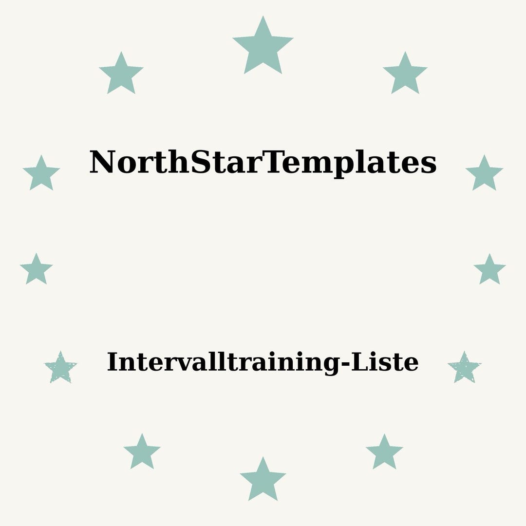 Interval Training List Premium Printable and Editable Template DE EN ES ...
