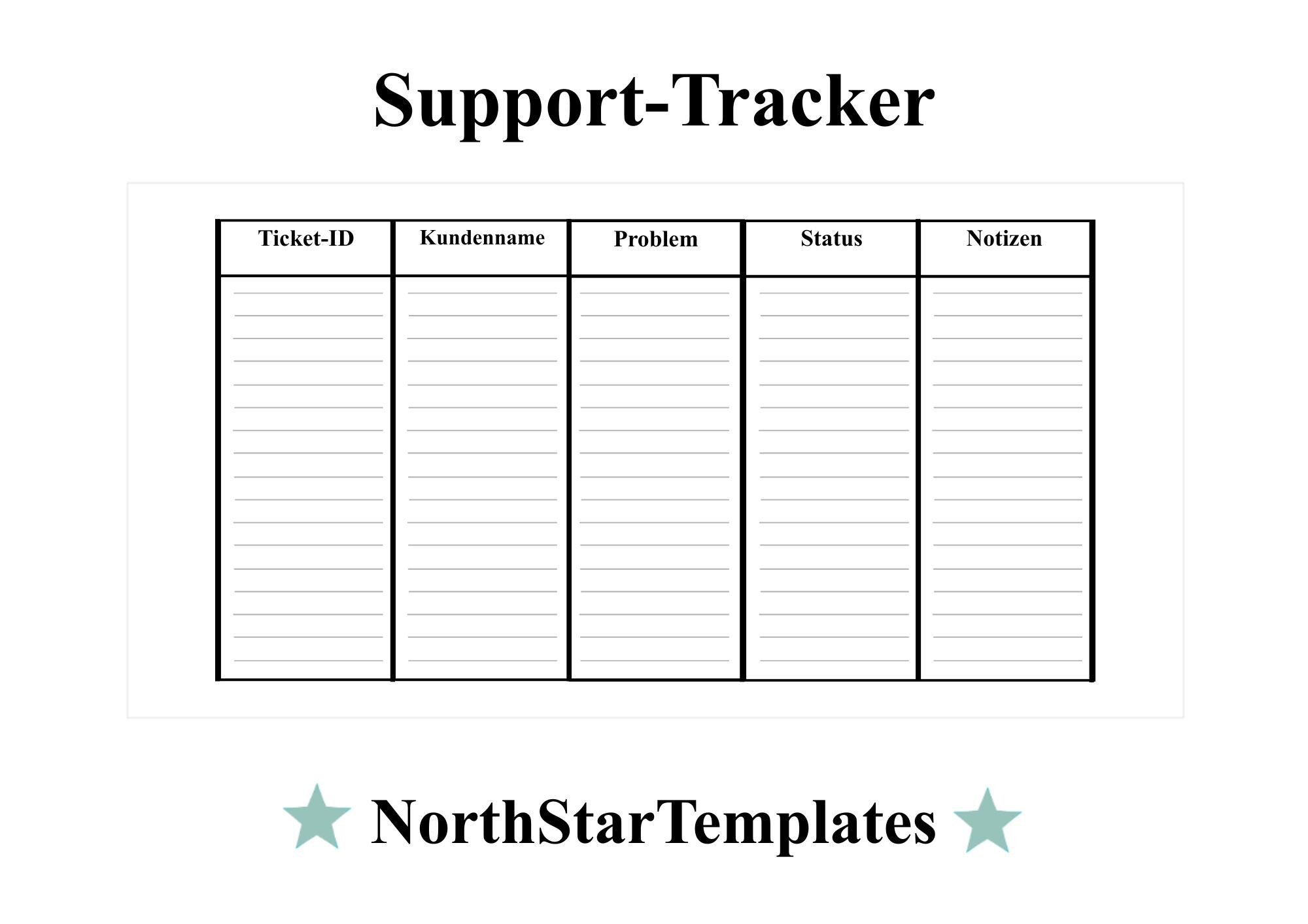 Shelp Help Tracker Support Tracker Premium Printable and Editable Template DE EN ES - Etsy