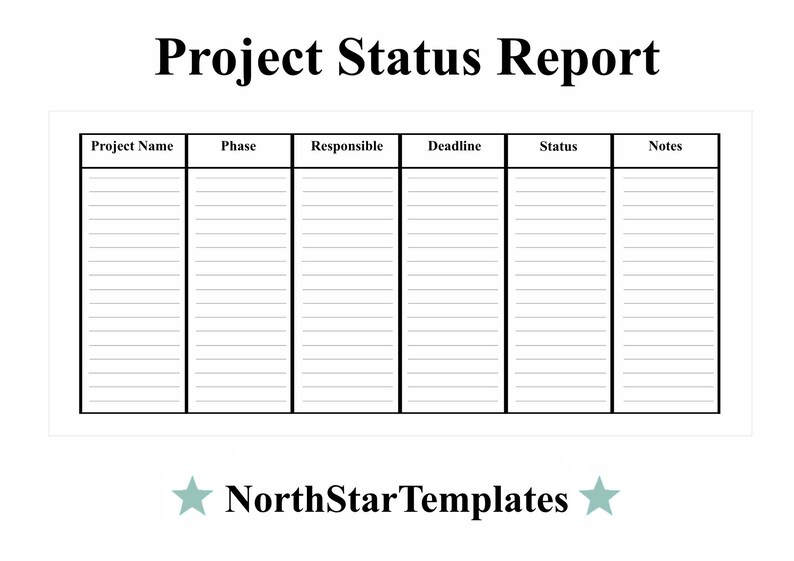 Project Status Report Premium Printable and Editable Template DE EN ES ...