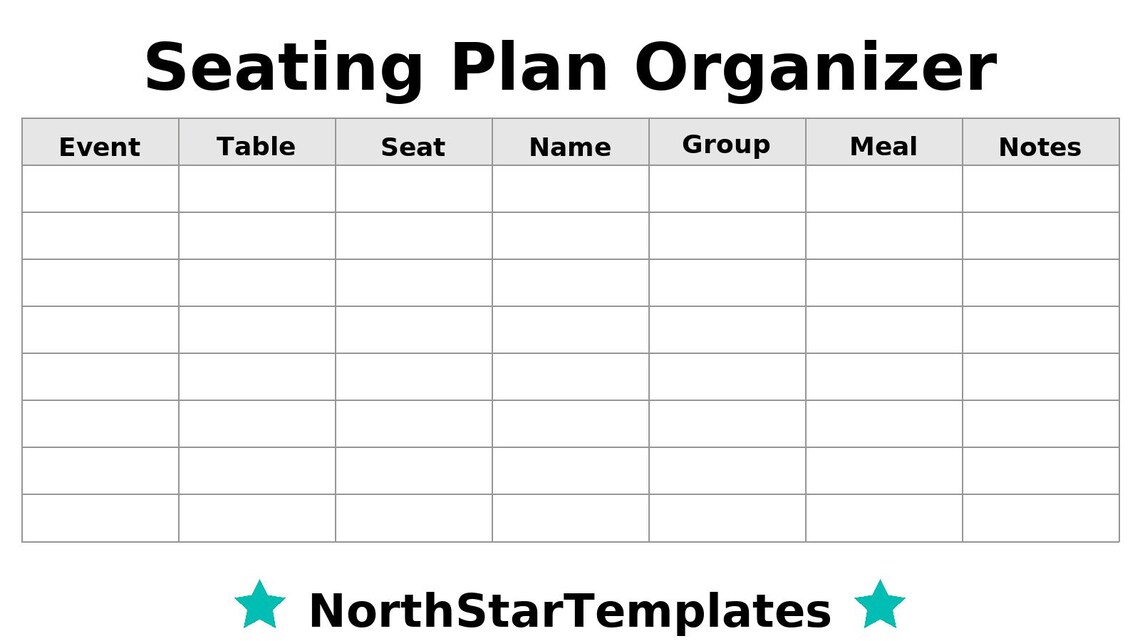 Seating Plan Organizer Premium Printable and Editable Template DE EN ES ...