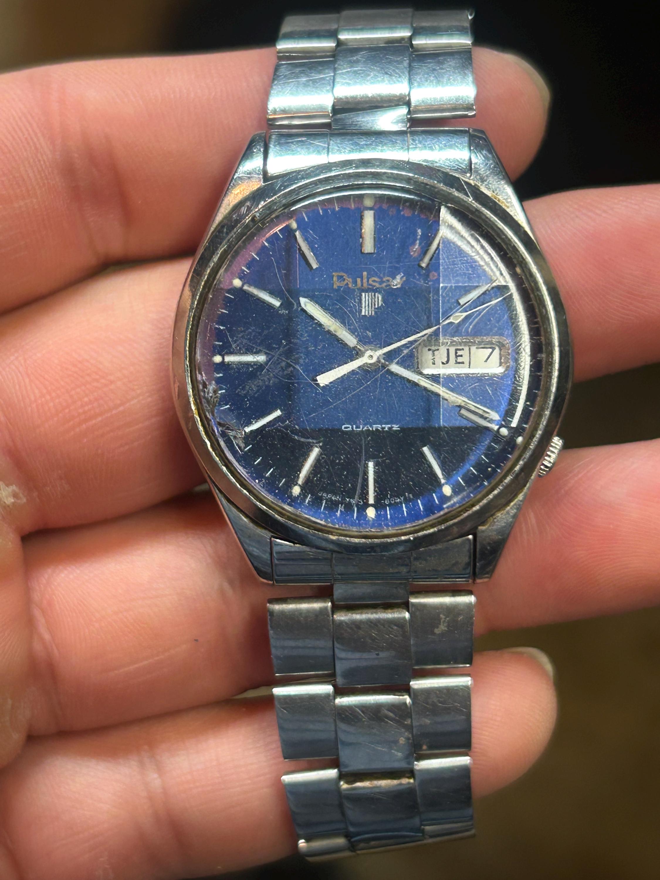1985年製ヴィンテージ セイコー パルサー Y513-8039 メンズ腕時計 