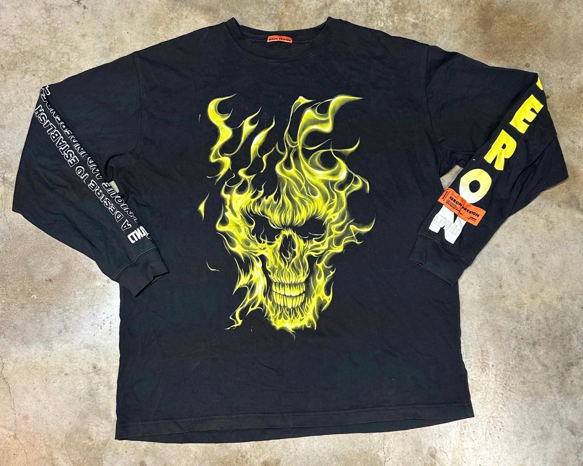 Heron Preston Oversize Skull Long Sleeve T-shirt 