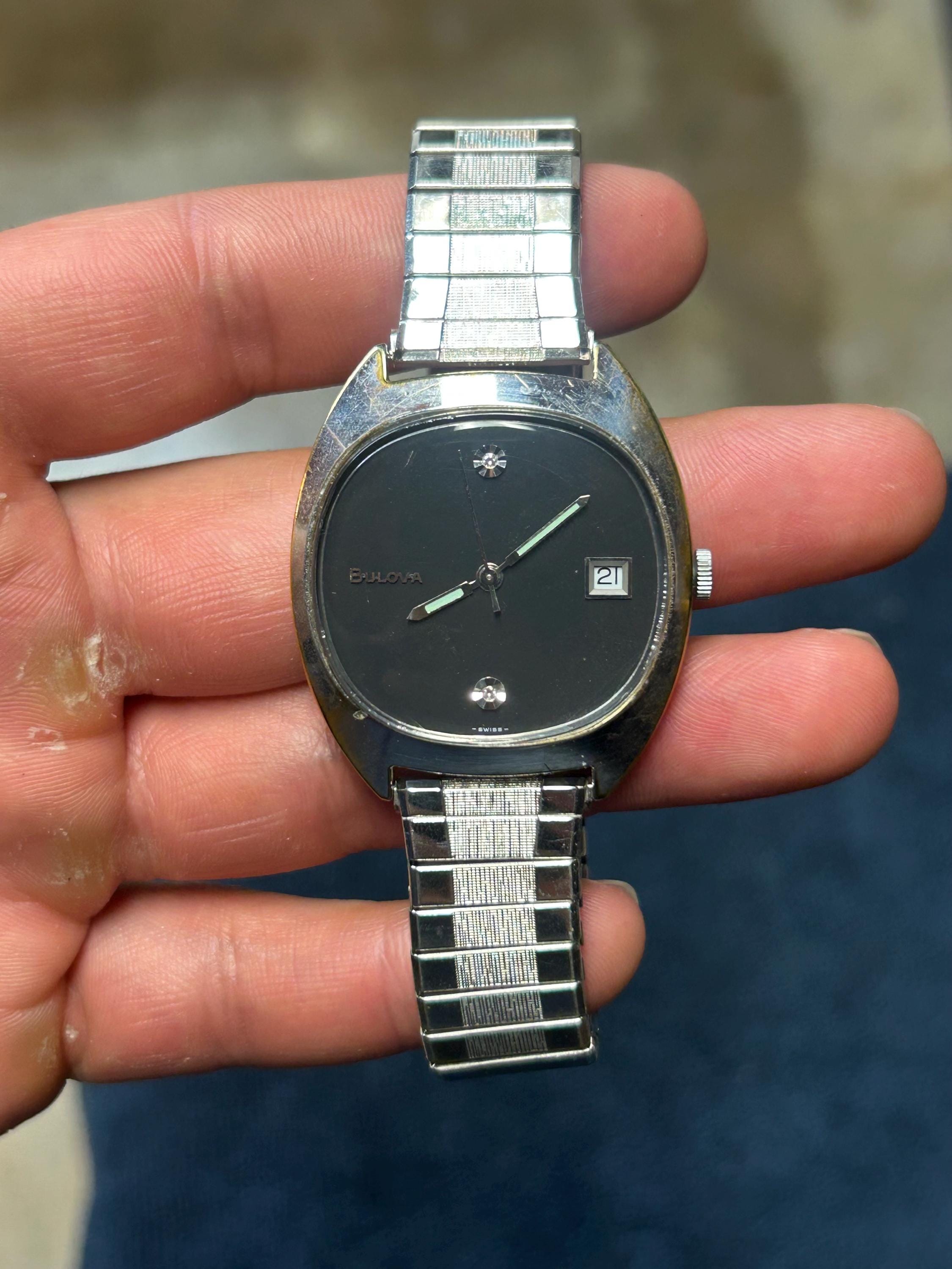 Bulova Vintage Diamond Watch - Etsy