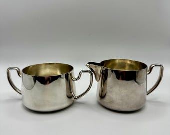 Vintage Harts Silver Plated Creamer & Sugar Bowl Set