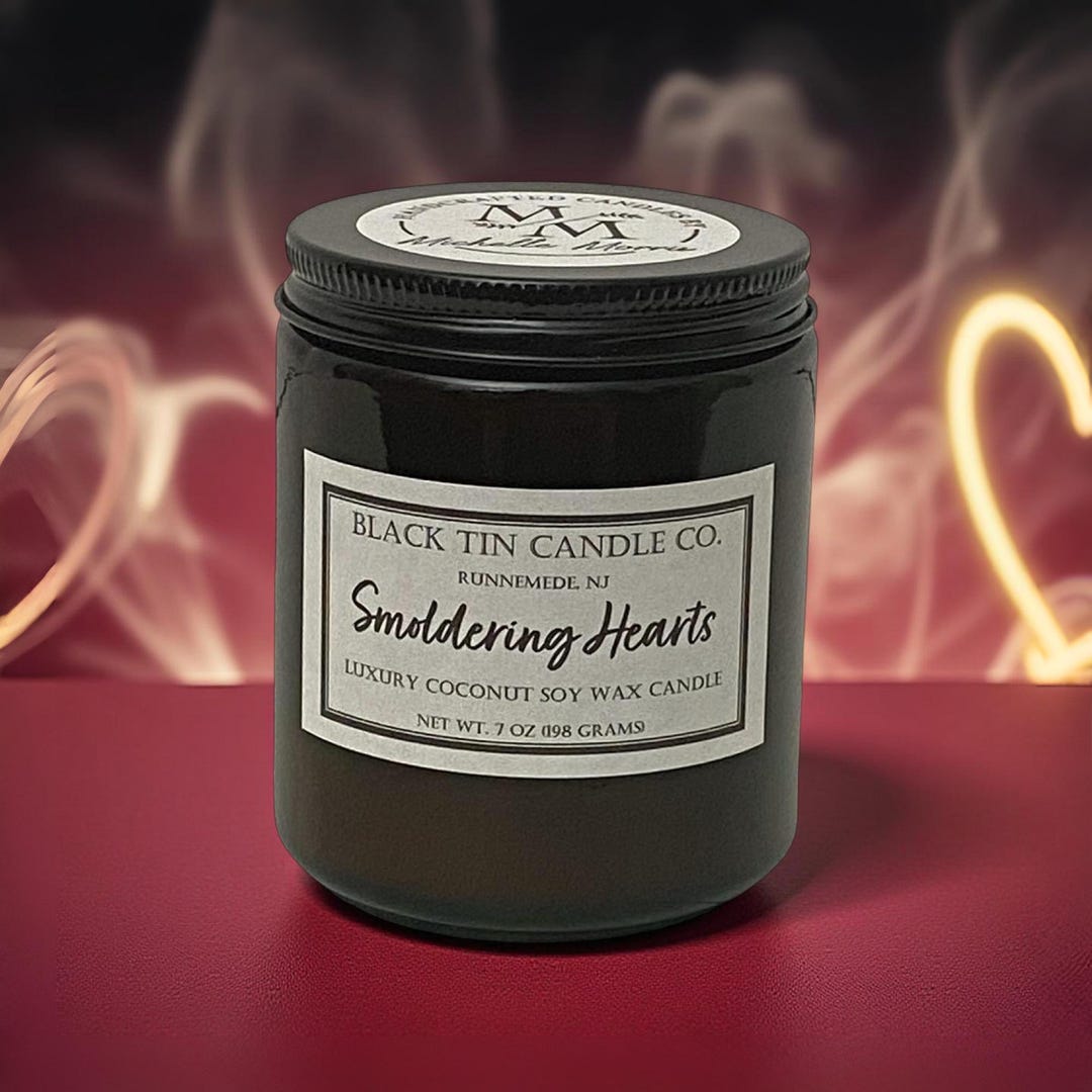 Smoldering Hearts Handcrafted Coconut Soy Wax Candle, 8 Oz Amber Jar - Etsy