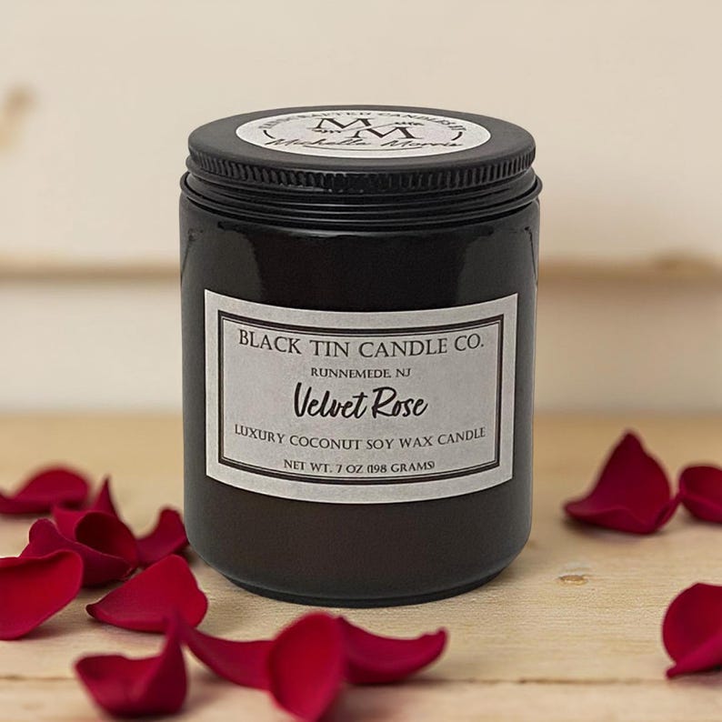 Velvet Rose: Handcrafted Coconut Soy Wax Candle, 8 Oz Amber Jar - Etsy
