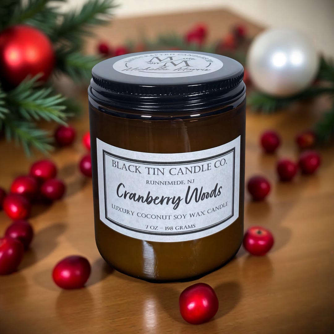 Cranberry Woods: 8 Oz Amber Jar Handcrafted Luxury Coconut Soy Wax ...