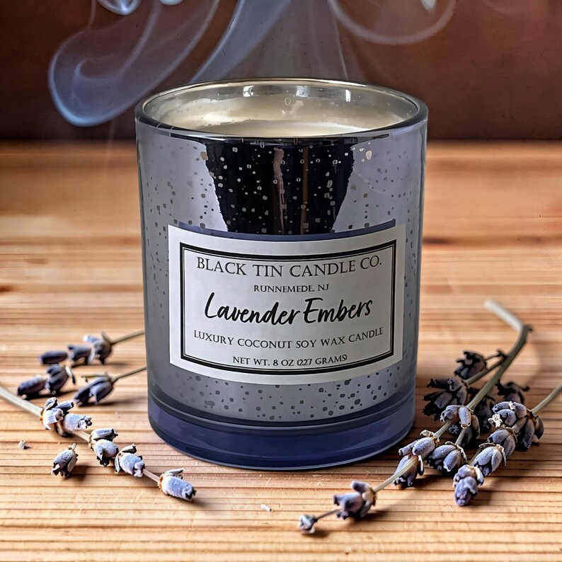 BlackTinCandleCoShop Lavender Embers Candle