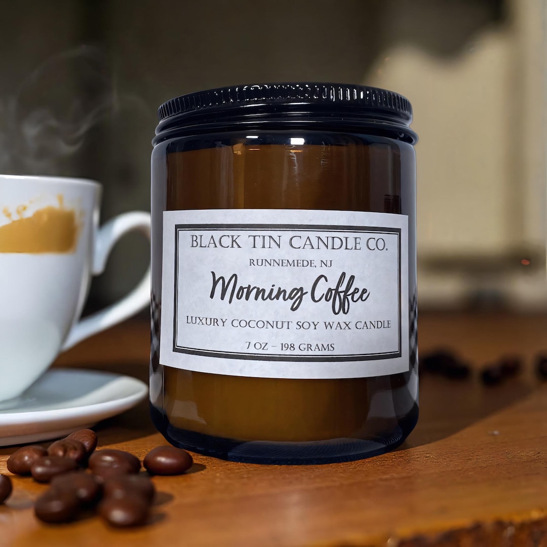 Morning Coffee: 8 Oz Amber Jar Handcrafted Luxury Coconut Soy Wax ...