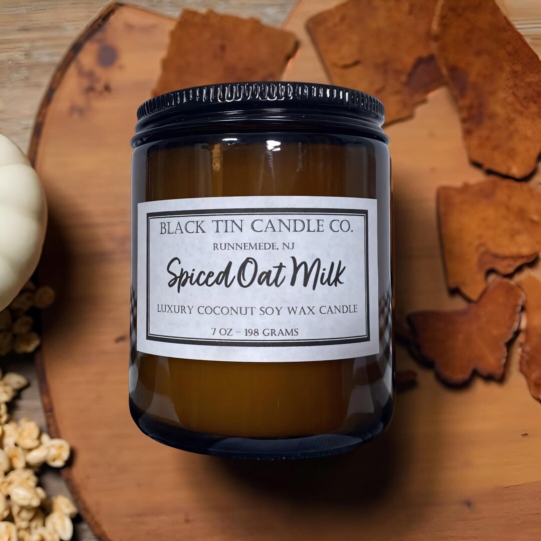 Spiced Oat Milk: 8 Oz Amber Jar Handcrafted Luxury Coconut Soy Wax ...
