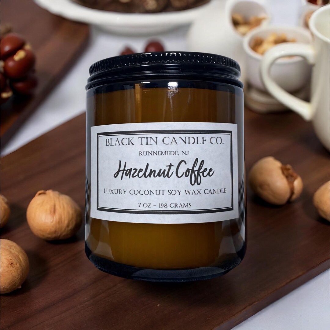 Hazelnut Coffee: 8 Oz Amber Jar Handcrafted Luxury Coconut Soy Wax ...