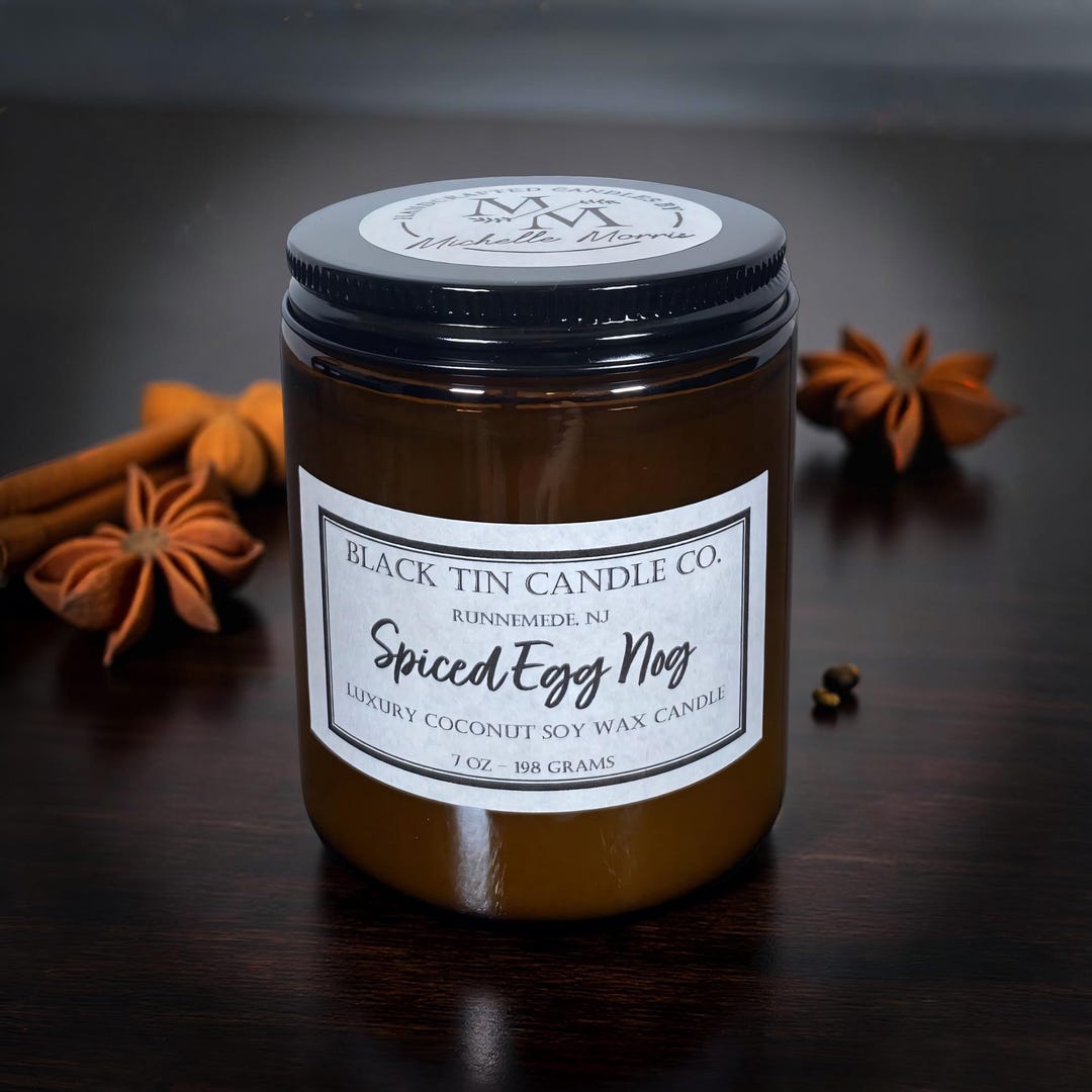 Spiced Egg Nog: 8 Oz Amber Jar Handcrafted Luxury Coconut Soy Wax ...