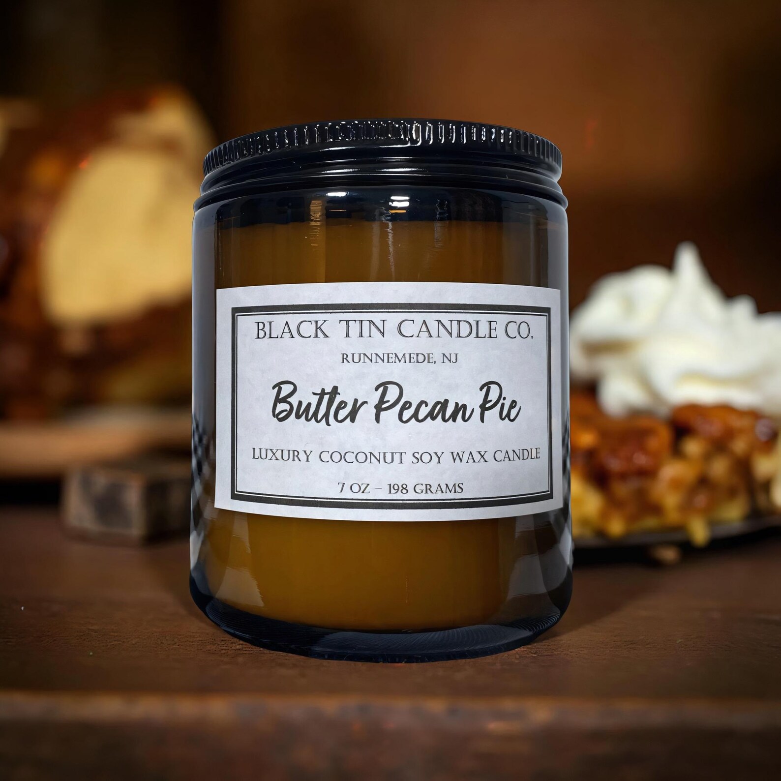 Butter Pecan Pie: 8 Oz Amber Jar Handcrafted Luxury Coconut Soy Wax ...