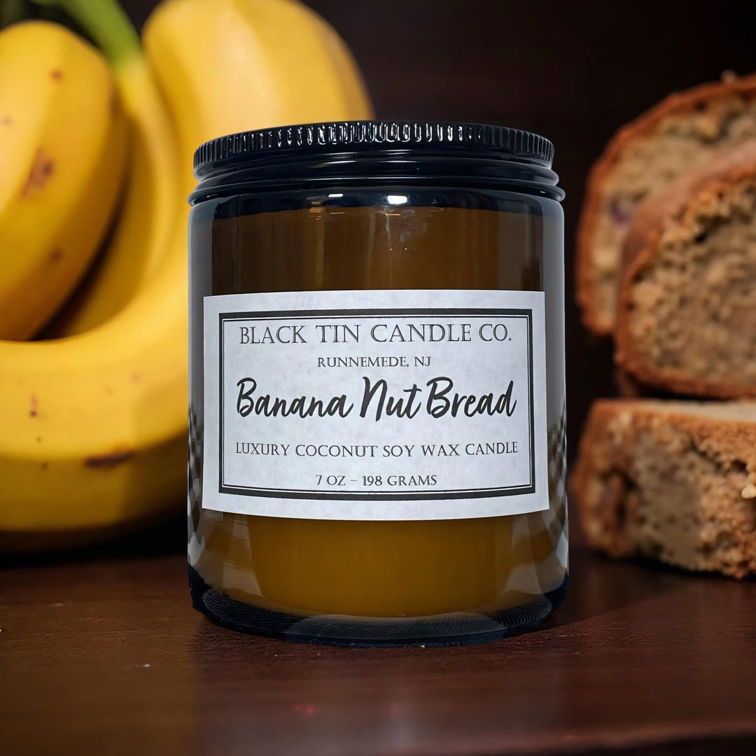 Banana Nut Bread: 8 Oz Amber Jar Handcrafted Luxury Coconut Soy Wax ...