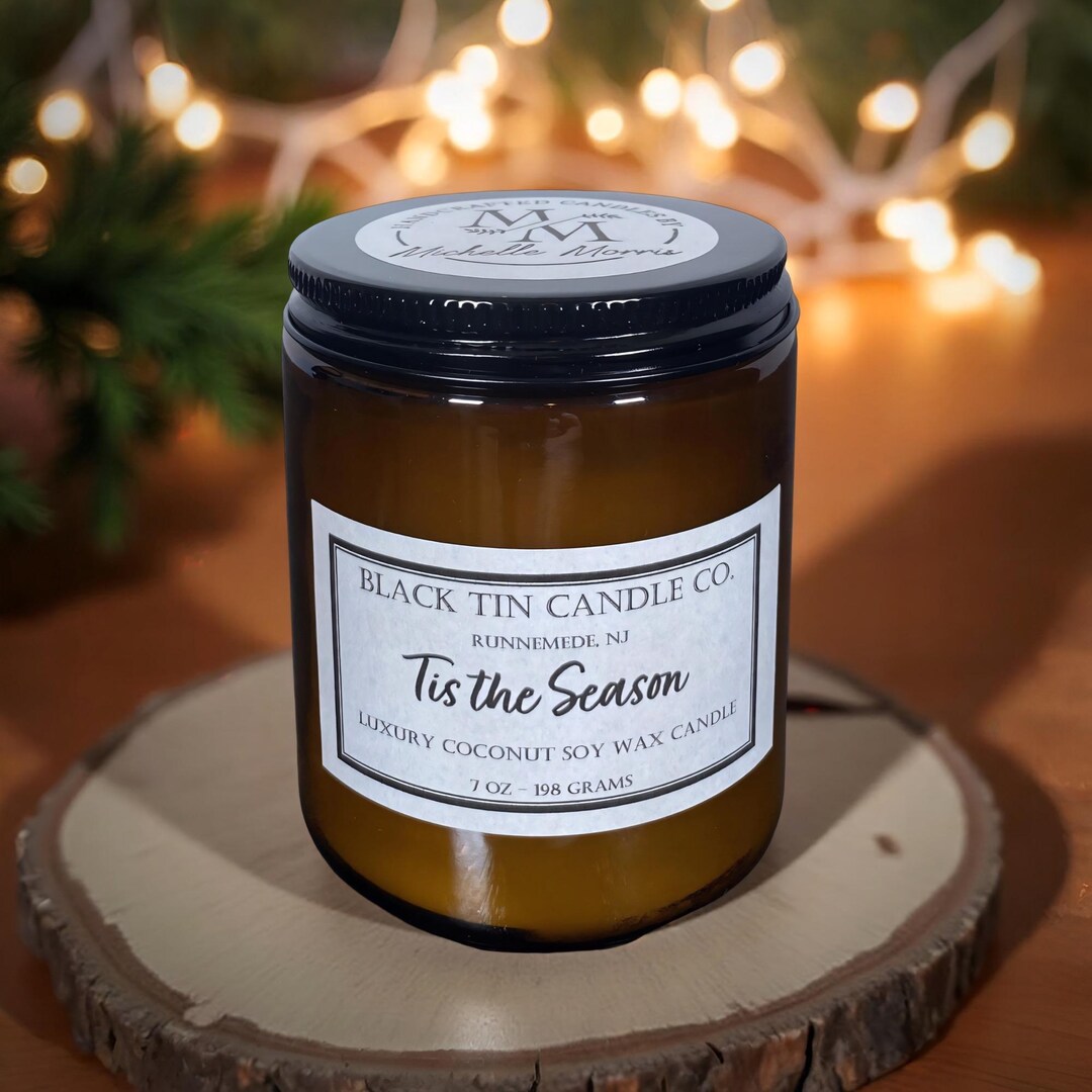 Tis the Season: 8 Oz Amber Jar Handcrafted Luxury Coconut Soy Wax ...