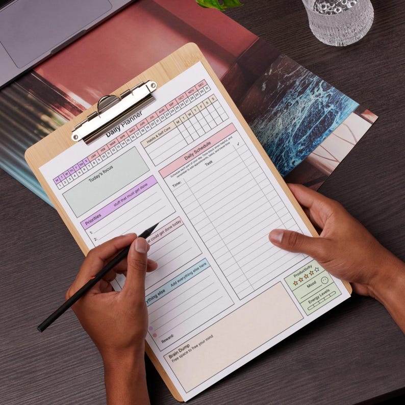 ADHD Daily Planner, Executive Function Organizer, Weekly Monthly (A5 ...