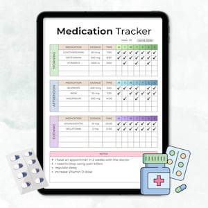 Editable Weekly Medication Tracker Log | Printable Daily Medicine Sheet (PDF Download)