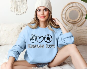 Suéter de fútbol de Kansas City, espíritu de equipo de Kansas City, sudadera de fútbol para ella, regalo para fanáticos del fútbol, sudadera del equipo de fútbol, sudadera del equipo KC