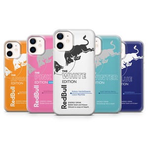 Étui pour téléphone Red Bull pour boissons énergisantes pour iPhone 17Pro, 16, 15, 14, 13, 12, 11, Samsung S26, S25, S24, S23, A16, A35, A55, Pixel 10, 9, 8