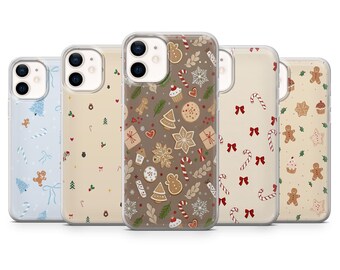 Gingerbread Phone Case Christmas Esthetic Cover voor iPhone 17Pro, 16, 15, 14, 13, 12, Samsung S25, S24, S23, S22, A16, A26, A56, Pixel 10,9