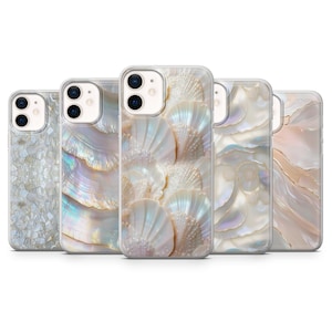 Sea Shell Phone Case Mother Of the Pearl Cover for iPhone 17 Pro Max, 16e, 15, 14, 12 & Samsung S25 Ultra, S24 FE, A56, Pixel 10 XL, 9a, 8