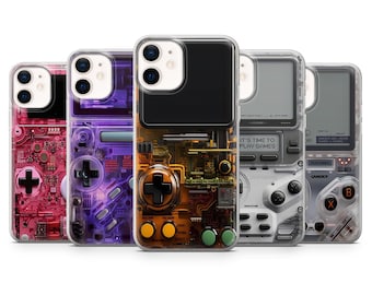 Przezroczysta obudowa dla gracza w stylu retro do konsoli do gier iPhone 17 Pro, 16, 15, 14, 13, 12, Samsung S25, S24, S23, S22, A16, Pixel 10, 9
