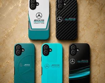 Funda para teléfono Mercedes F1 Petronas AMG para iPhone 17 Pro, 16, 15, 14, 13, 12, Samsung S25, S24, S23, S22, A16, A26, Pixel 10, 9 Pro, 8, 7