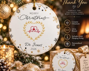 Personalized Nurse Christmas Ornament 2026, Custom Name Healthcare Worker Gift, Medical Holiday Keepsake