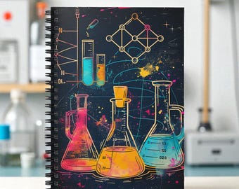 Spiral Notebook 6x8 | 118 Ruled Pages | Science Lab Gift Journal