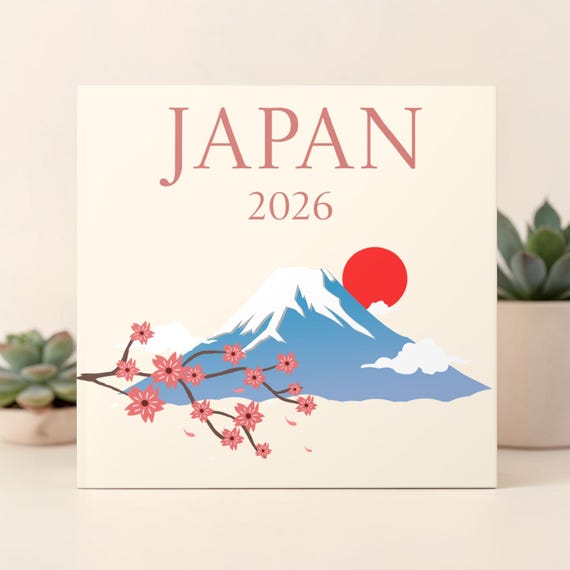 Japan Travel Photo Book 8x8 Custom Album Mount Fuji Sakura Cover
