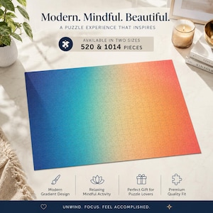 Casse-tête dégradé impossible : défi de couleur minimal, 1000 ou 500 pièces