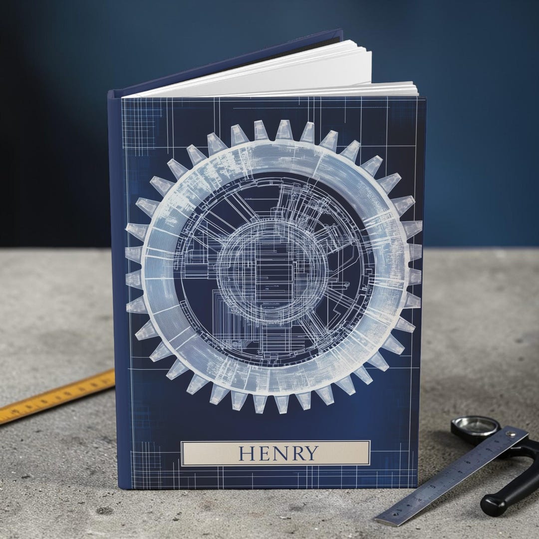 Engineering Notebook Personalized Blueprint Journal Mechanical Design ...