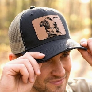 Unique Dog Dad Gift, Custom Pet Portrait Trucker Hat, Personalized Father's Day Gift