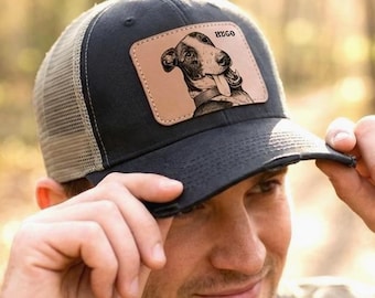 Unique Dog Dad Gift, Custom Pet Portrait Trucker Hat, Personalized Father's Day Gift